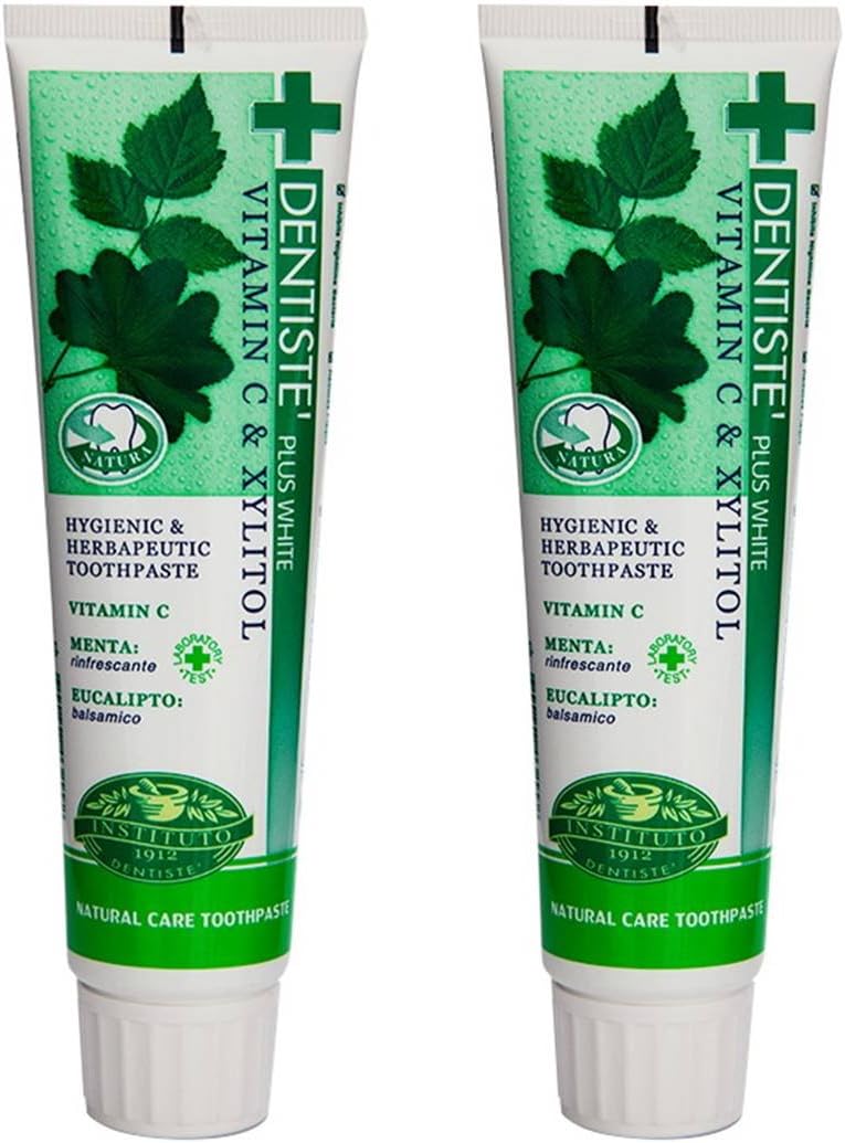 Dentiste 2x160 G. New Plus White Vitamin C & Xyitol Gum Toothpaste Made in Thailand