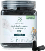 Happy Hippo Soft Foam Earplugs, 33 dB NRR, (50 Pair 100 Ear Plugs) Maximum Protection for Sleeping; Silence Snoring, Airports, Power Tools, Phone Calls, Loud Work Places, Nightclubs (Black)