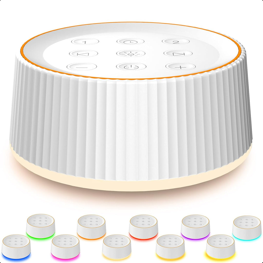 BGOVERSS White Noise Machine, 26 Hi-Fi Soothing Sounds & 10 Colors Night Light Sound Machine for Sleeping Adults, Baby & Kids, Portable Sleep Machine with 6 Timers, Noise Canceling for Home Office