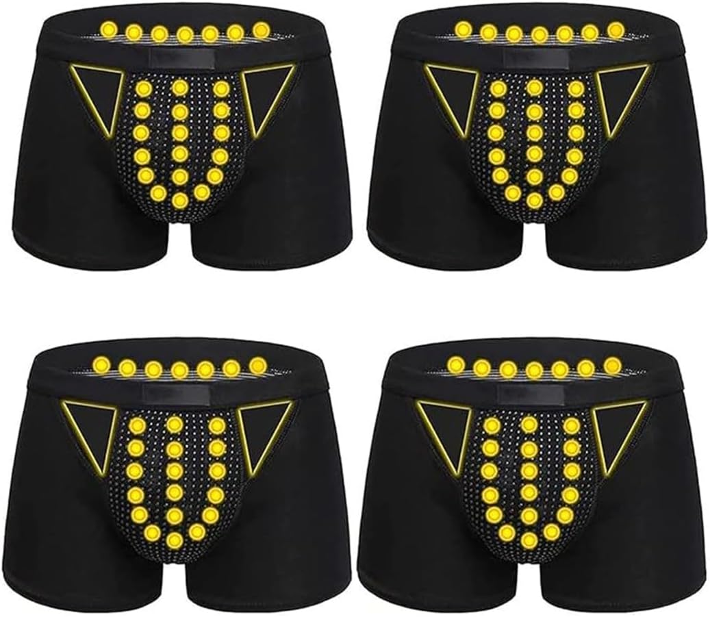 4pcs Magnetic Therapy Energetic Mens Boxer Briefs Enlargement Underwear Tourmaline Prostate Panties Rapid Growth