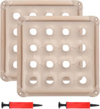 2-Pack Waffle Inflatable Seat Cushions (17×17 Inches) with 2 Air Pumps – Pressure Sore Relief Cushions, Suitable for Office Chairs, Car Seats & Wheelchairs, Beige