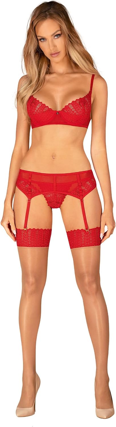 OBSESSIVE - INGRIDIA THREE PIECES RED XS/S, Red, X-Small