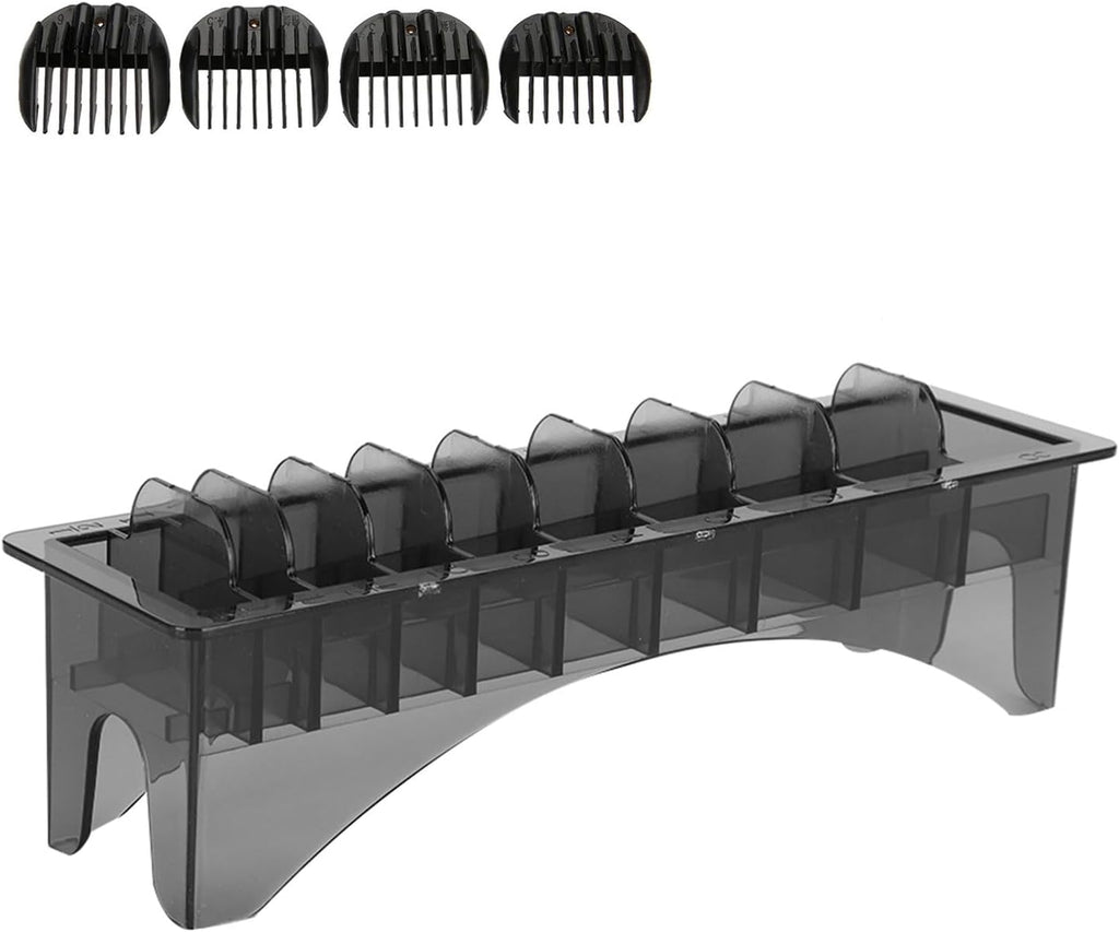 10 Slot Clipper Comb Holder, Plastic Storage Case Organizer for Electric Clippers,Black for Barbershop Salon Professionals"