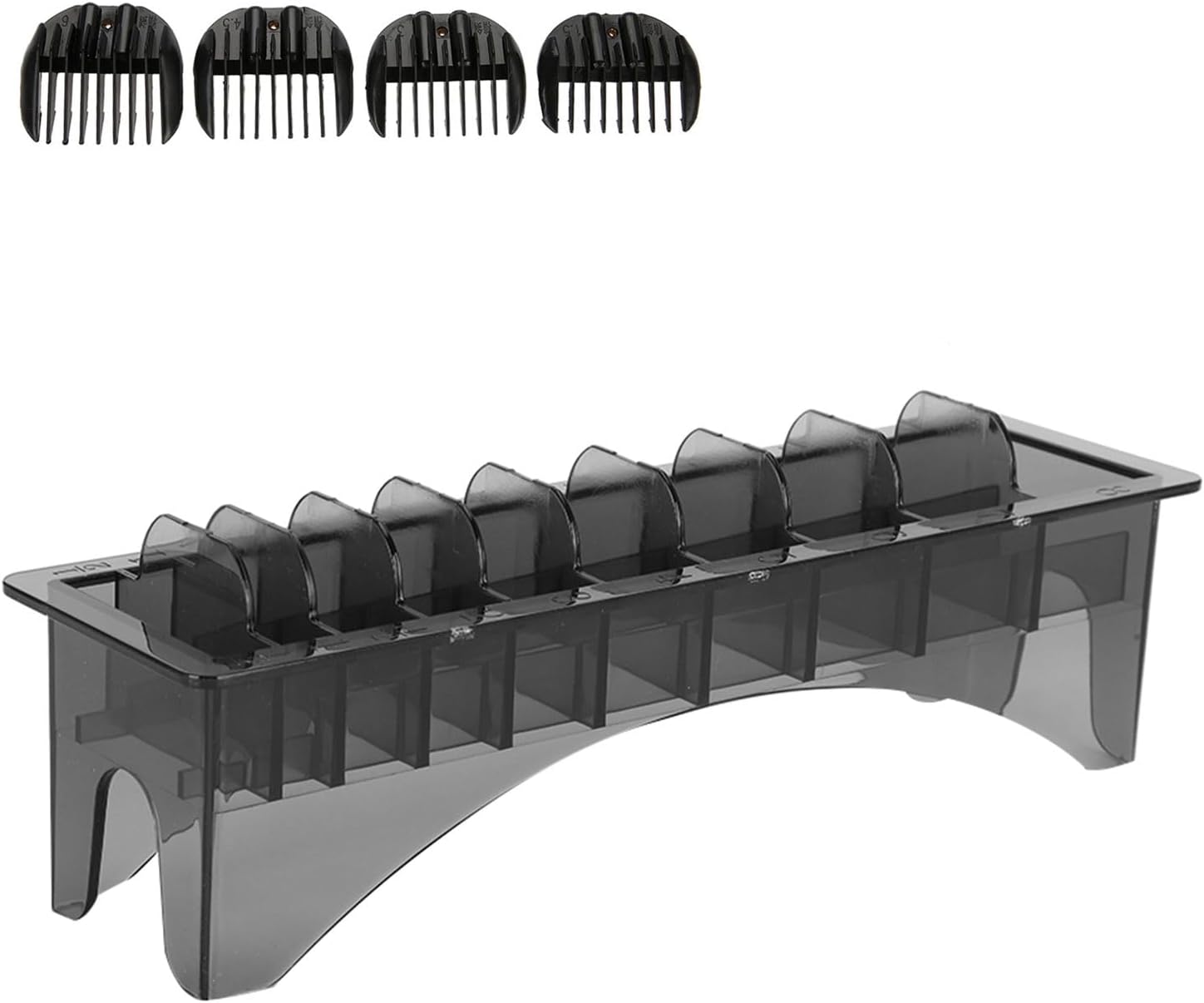 10 Slot Clipper Comb Holder, Plastic Storage Case Organizer for Electric Clippers,Black for Barbershop Salon Professionals"
