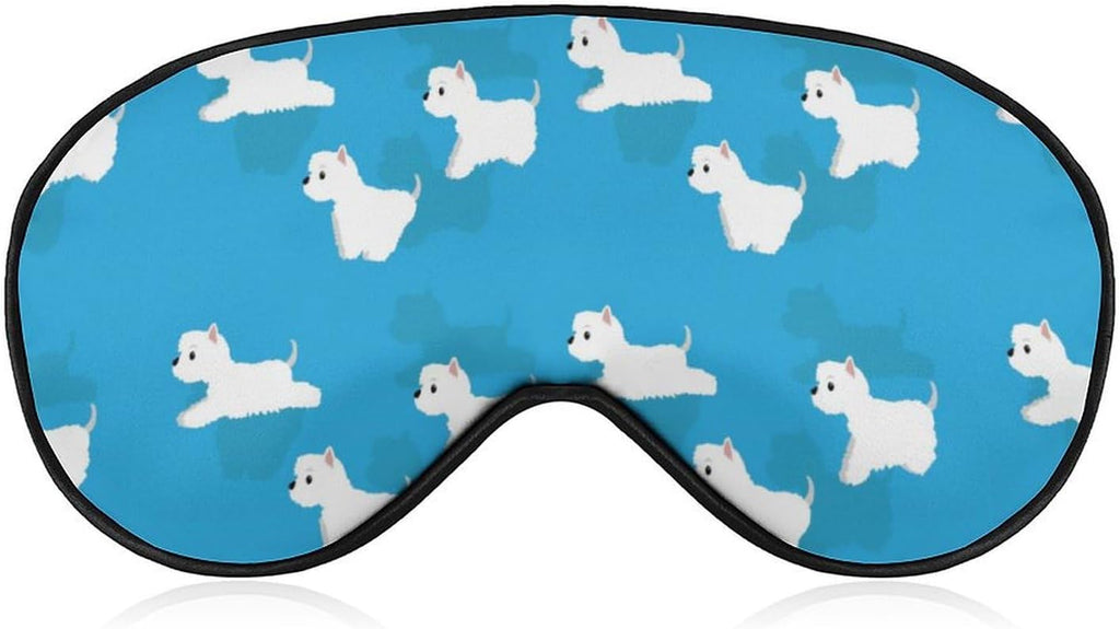 Westie Dogs Pattern Sleep Eye Mask Blindfold for Women Men Travel Work Meditation Yoga