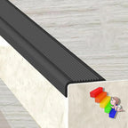 Anti-Slip Stair Nosing, Non-Slip Self Adhesive Staircase Step, Indoor & Outdoor Rubber Treads Edge Protector Molding Trim,Black,5 m/196.85 in