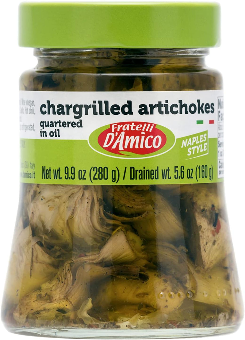 FRATELLI D'AMICO - Chargrilled Artichokes, Quartered in Oil, Grilled, Naples Style, 9.9oz (280g) NON-GMO
