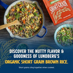 Lundberg Organic Brown Rice, Short Grain - Whole Grain Rice that Clings Together When Cooked, Subtle Nutty Flavor, Healthy Food, Vegan, Pantry Staples, Organic Rice Grown in California, 25 Lbs
