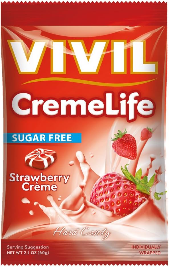 Vivil Crème Life Classic Sugar Free Strawberries & Crème 60g