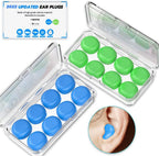 2022 New Version Ear Plugs, for Sleeping Noise Canceling,8 Pairs Waterproof Reusable Silicone Noise Cancelling Ear Plugs for Swimming, Snoring, Working, 32dB Highest NRR