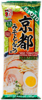 Kyoto Miso Tonkotsu Ramen by Itsuki – 6.4oz, 2 Servings, Japanese Non-Fried Noodles with Pork & Miso Broth