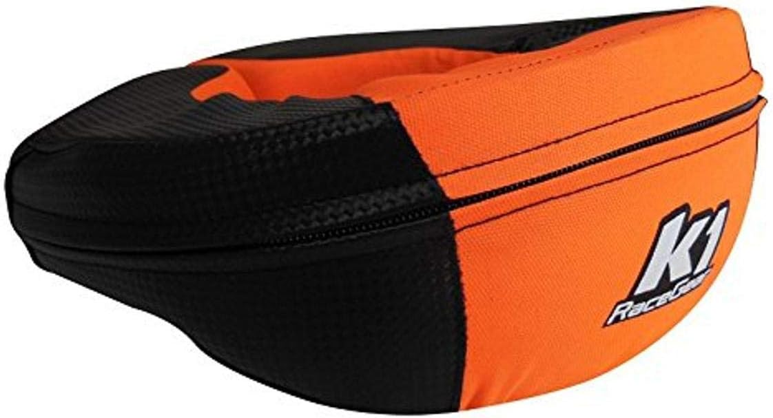 K1 Race Gear Neck Protector Brace (Carbon/Orange, Adult)