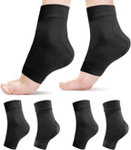 2 Pairs Heel Protector Gel Socks, Achilles Tendon Padded Skate Sleeve with Silicone Pads for Figure Skating, Roller, Hockey, Boots, Shoes, Brace, Heel Protection Cushion, Black, Heel