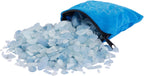 mookaitedecor 1/2 lb Aquamarine Tumbled Stone Chips Crushed Quartz Crystals and Healing Stones with Chakra Bag