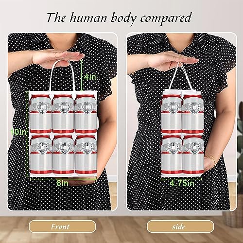 bagmad 50 Pack 8x4.75x10 inch Medium White Kraft Paper Bags with Handles Bulk, Gift Bags, Craft Grocery Shopping Retail Birthday Party Favors Wedding Sacks Restaurant Takeout, Business (50Pcs)