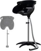 Portable Shampoo Bowl，Shampoo Basin Salon Sink Hair，Height & Angle Adjustable Hair Washing Bowl with Drain Hose，Black