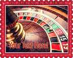 Roulette wheel in casino - Edible Cake Topper - 7.5" x 10" (1/4 sheet) rectangular