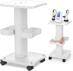 Esthetician Cart with Wheels and 2 Trays, 4 Tier Salon and Spa Equipment Trolley Carts, Beauty Machine Trolley, Load 135lbs