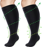 Compression Socks for Women &Men Wide Calf, Plus Size 15-20 mmhg,Knee High,compression stockings