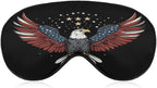 Blackout American Flag and Bald Eagle Patriotic Black Eye Covers for Sleeping Travel Airplane Home, Weighted Sleep Mask, Soft Night Blindfold with Adjustable Elastic Strap