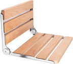 Jamini Folding Shower Seat Wall Mounted, 16.5", Beech Wood + SUS304 Steel, Heavy-Duty 330 lbs Seat for Seniors & Pregnant Women, Fits Small Showers, Balcony & Dressing Area