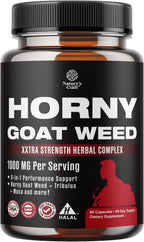 Natures Craft Horny Goat Weed for Men - Extra Strength Male Supplement with Black Maca Root, Tongkat Ali, Saw Palmetto & Panax Ginseng Extract for Stamina & Energy - 90 Count
