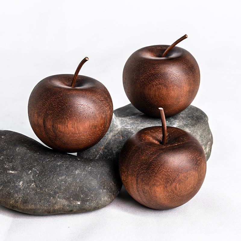 Wooden Apple Aromatherapy Diffuser,3 Pcs Wooden Essential Oil Diffuser,Portable Air Freshener Car Aromatherapy for Home, Office, Car, Wardrobe, Yoga Hall, and SPA