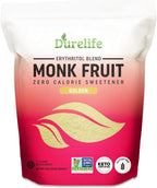 Durelife Golden Monk Fruit Sweetener, 1:1 Sugar Replacement, Keto Diet Friendly, Zero Calorie, Kosher Sugar Substitute Crystal, Golden - 5 lb Bulk Size (Packaging May Vary)