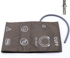 NIBP Cuff with BP12 Connector for Large Adult, 34-43 cm Single Tube Reusable PU Brown Replacement Blood Pressure Cuff with Inner TPU Airbag