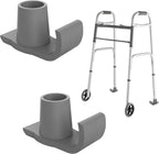 Walker ski Glides 2 Pack, Walker Glide Ski Heavy Duty, Walker Accessories for Seniors Folding Walkers, Easy to Use Rubber Walker Glides, Universal 1" Replacement Glide Caps Tool Free instaltion