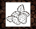 Reusable Strawberry Stencil Strawberries Drawing Strawberry Flower Fruit Garden Botanical Stencils (7x9, A)