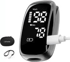 Rechargeable Pulse Oximeter Fingertip - Blood Oxygen Saturation Monitor With Accurate Fast SpO2 Reading Outdoor Sports Wide Use (Black)