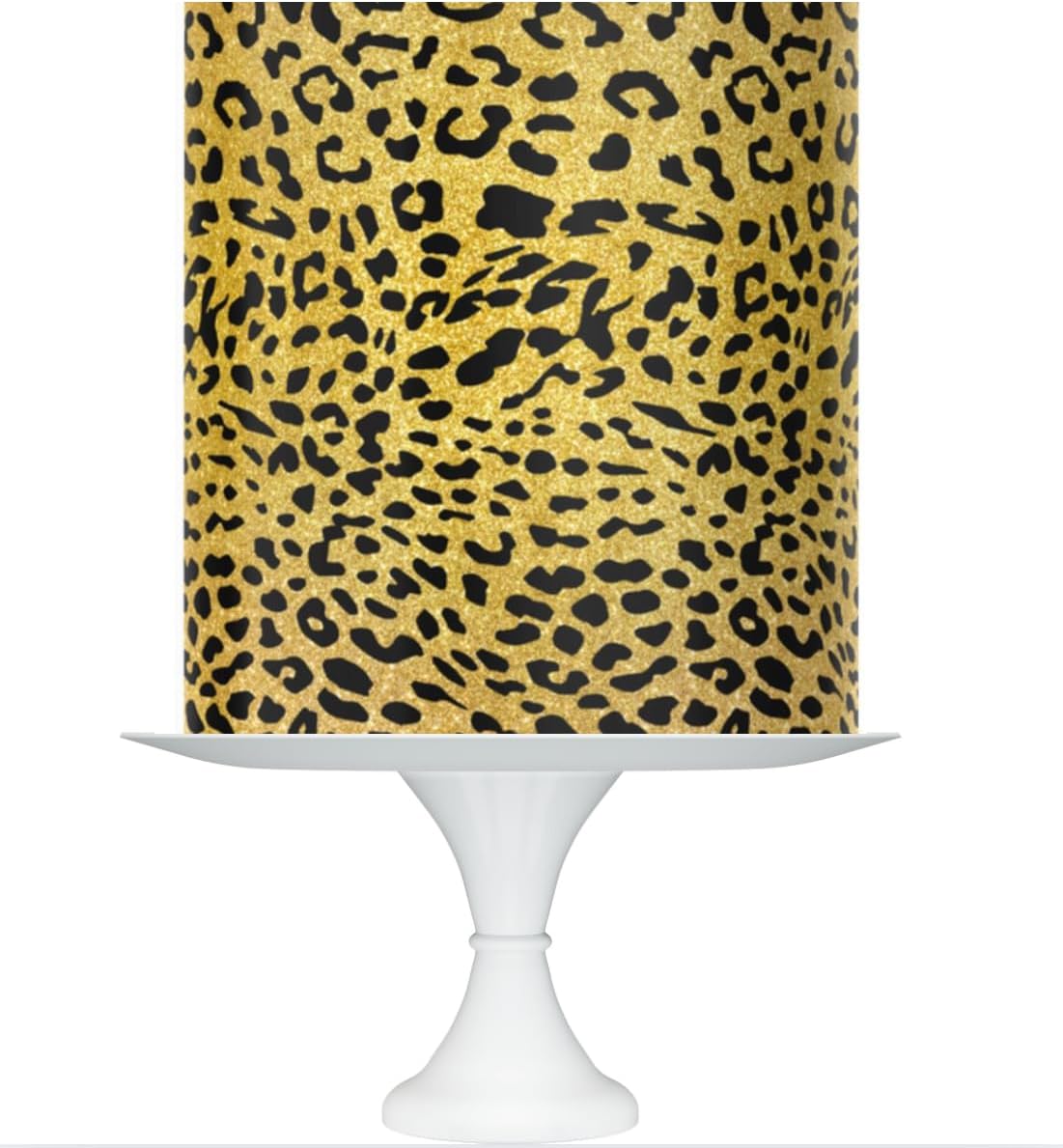 Edible Gold Leopard Print Cake Topper, Animal Pattern Icing Sheet, Black and Gold, 10x8 Inch