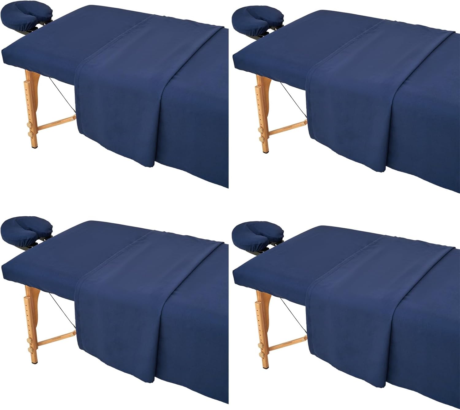 4 Sets Extra Thick Massage Table Sheets Sets Soft Premium Microfiber 3 Piece Set Massage Sheet Set for Salon Spa Bed Include Fitted Covers Flat Sheets Face Cradle Cover