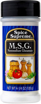Spice Supreme M.S.G. Monosodium Glutamate, plastic shaker, 4.25-oz.