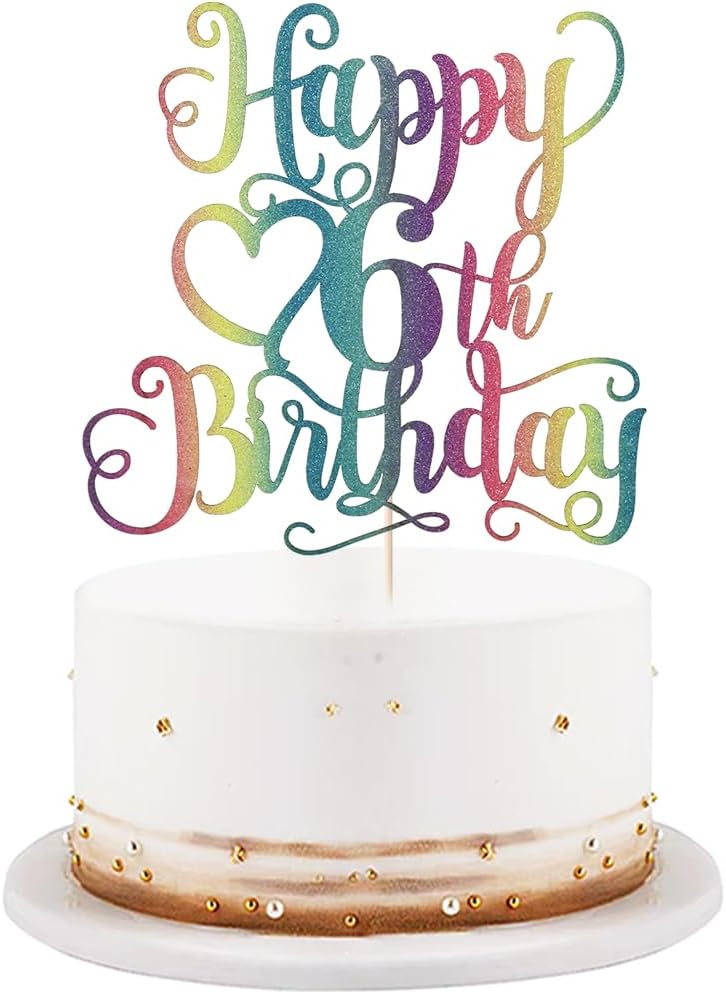 Flash Color Happy Birthday Cake Topper - Boys & Girls, 6th Birthday Party Decorations