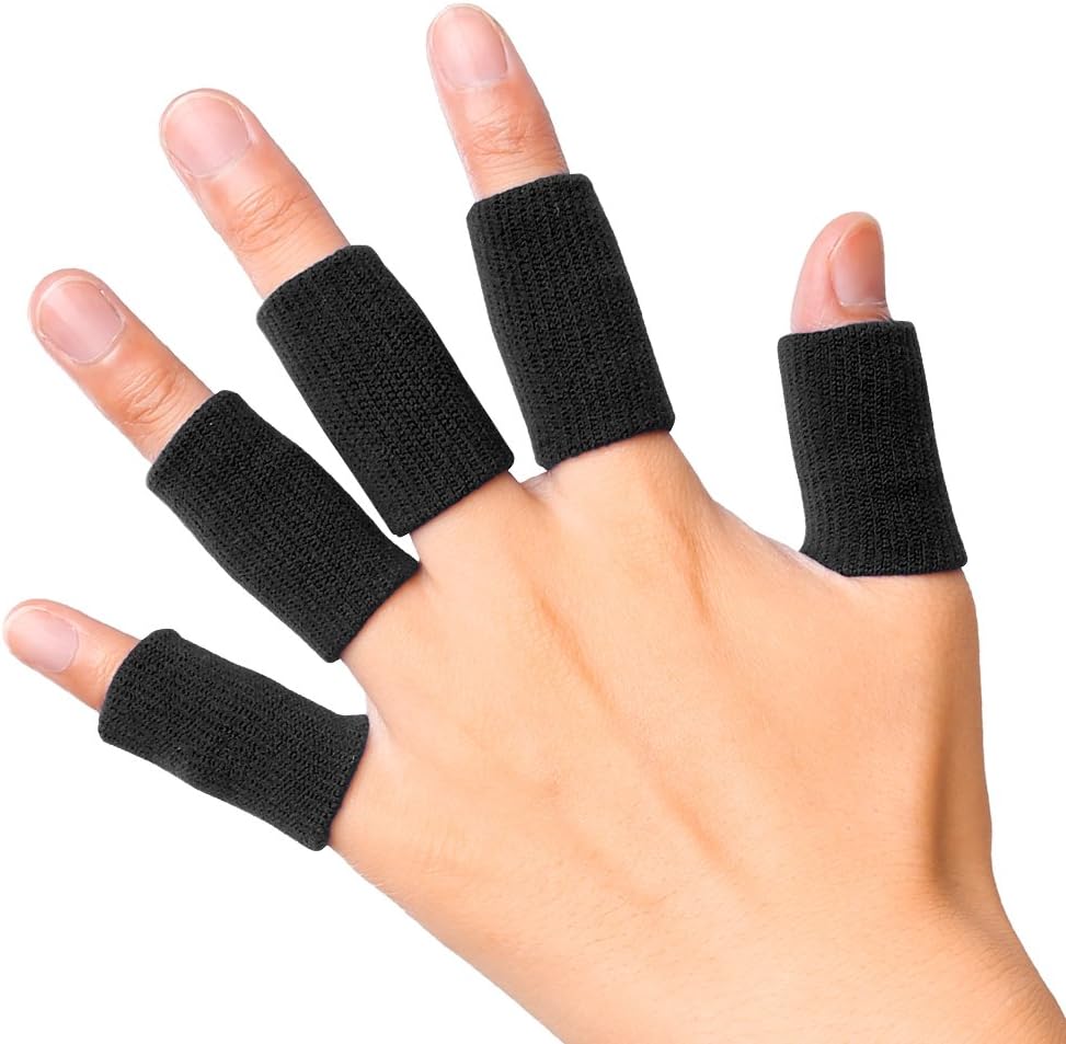JBM Finger Sleeves 5Pack Sport Finger Brace Protector Compression Sleeve for Arthritis
