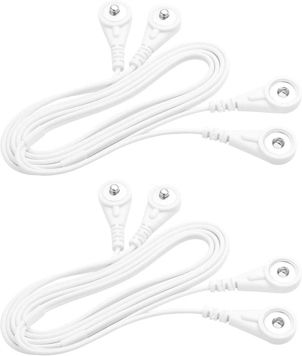 Replacement Lead Wires with Dual Male Female Snap Connectors,Snap Cablefor TENS EMS Devices,Universal 3.5mm Adapter for Electrode Pads,3.3FT/1M 2 PCS