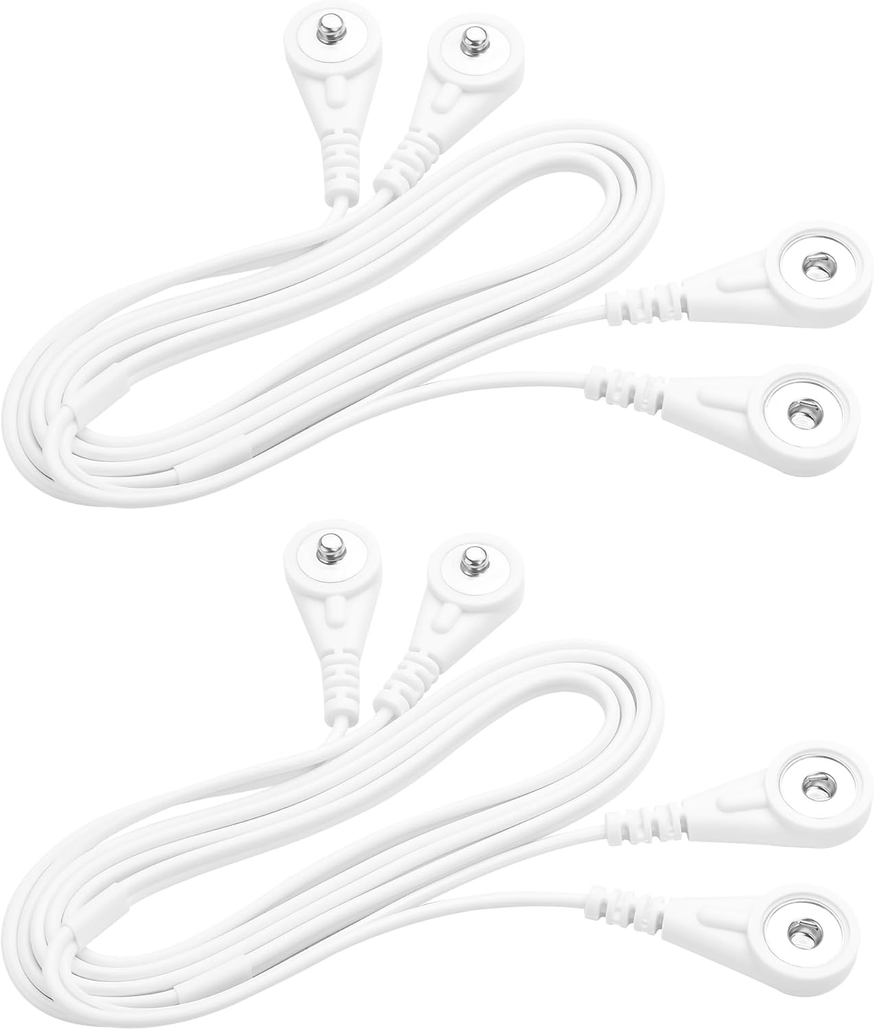 Replacement Lead Wires with Dual Male Female Snap Connectors,Snap Cablefor TENS EMS Devices,Universal 3.5mm Adapter for Electrode Pads,3.3FT/1M 2 PCS