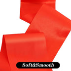 TONIFUL 4 Inch x 22Yards Wide Red Satin Ribbon Solid Fabric Large Ribbon for Cutting Ceremony Kit Grand Opening Chair Sash Table Hair Car Bows Sewing Craft Gift Wrapping Wedding Party Decoration