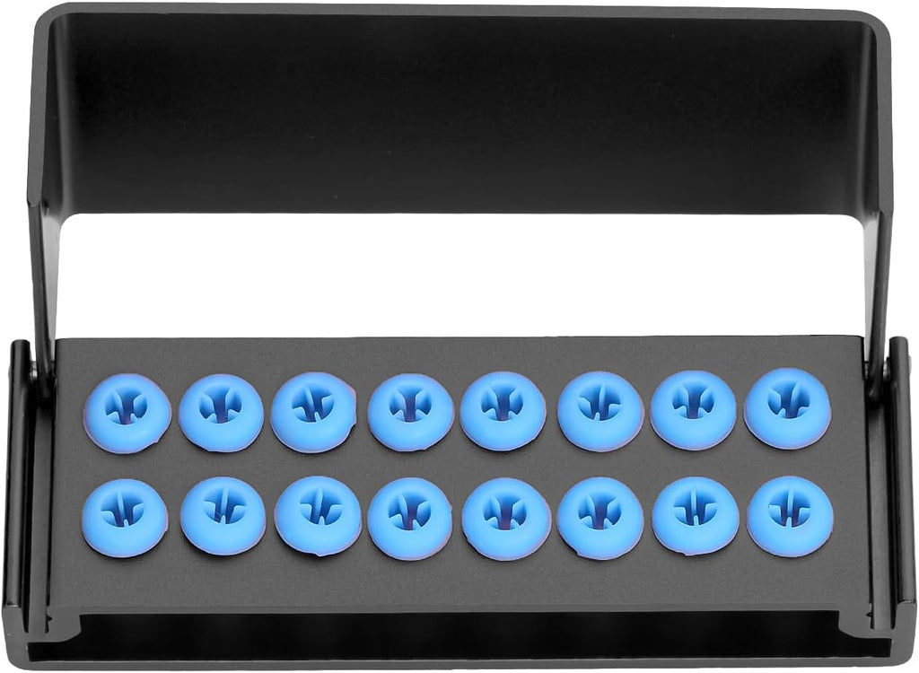 2Pcs 16 Holes Bur Block Holder with Silicon Cover Autoclavable Burs Block Case for Placing FG RA Burs (black)