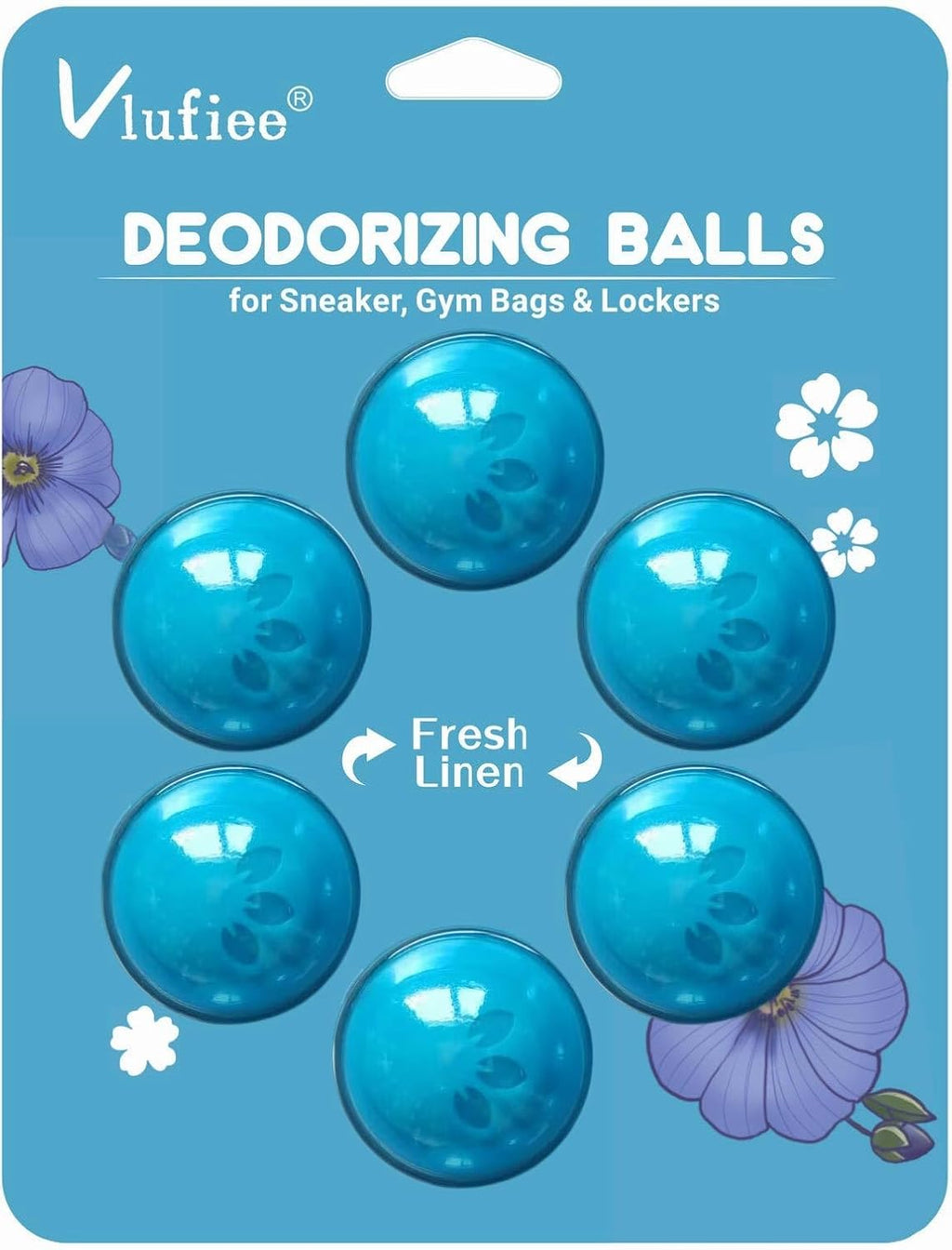 Shoe Deodorizer Balls for Sneaker, Fresh Linen Scent, Essential Oil Sneaker Deodorizer Ball, Small Spaces Odor Eliminator Air Freshener for Shoes, Gym Bags, Drawers and Locker (Fresh Line)