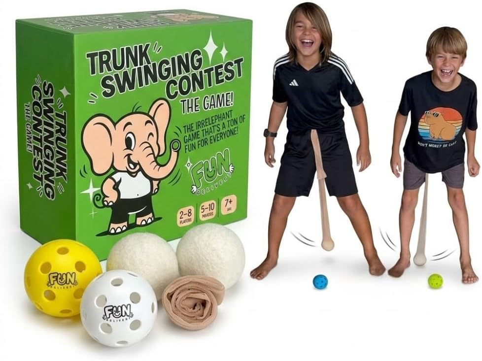 FUN delivery Trunk Swinging Contest Fun Party Game – Hip Swing Race Indoor and Outdoor Group Hilarious Game for Adults and Family – 2 Player Set for Office Parties, Family Game Nights and Gag Gifts