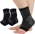 Ankle Braces for Men & Women, 2 pcs Ankle Compression Sleeve Plantar Fasciitis Brace Plantar Fasciitis Relief, Arch Support Socks Ankle Sleeve Ankle Brace for Sprained Ankle (Black, Medium)