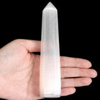 Selenite Crystal Wand-1 Pc 5.1"-5.5" Natural Selenite Crystal Wands, Healing Crystal and Stones, Natural Stone Tower, Gift Box Packaging