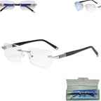 Reading Glasses,Eye Glasses,High Hardness Anti Blue Light Reading Glasses,2025 New Sapphire High Hardness Anti Blue Light Intelligent Reading Glasses (Silver,+250)