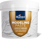 Bluebird Thick Modeling Paste White 5.3 Oz / 150gm - High Density, Acrylic Medium for Texture, Thickness, and Dimension Additive