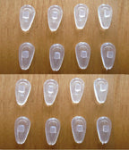4 5 8 10 Pairs Soft Eyeglasses Nose Pads Push in No Screw Silicone Comfort Air Chamber Cushion Anti Slip Flexible Nose Pieces for Sunglasses Replacement Part Multi Selection... (8 Pairs Clear)