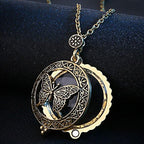 AKOAK 5X Portable Vintage Magnifying Glass Pendant Necklace for Library,Reading Fine Print,Zooming,Increase Vision,Jewelry and Gift (Butterfly)
