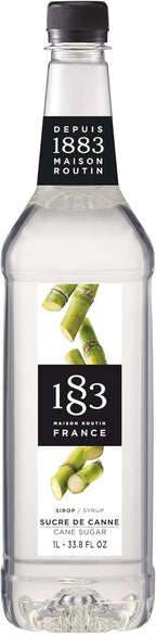 1883 Maison Routin Pure Cane Sugar Syrup, Sweet Scent and Clean Pure Sugar Taste, Made in France, Non-GMO, Vegan, Kosher, Gluten-Free, 2 Count of 1 Liter Bottles